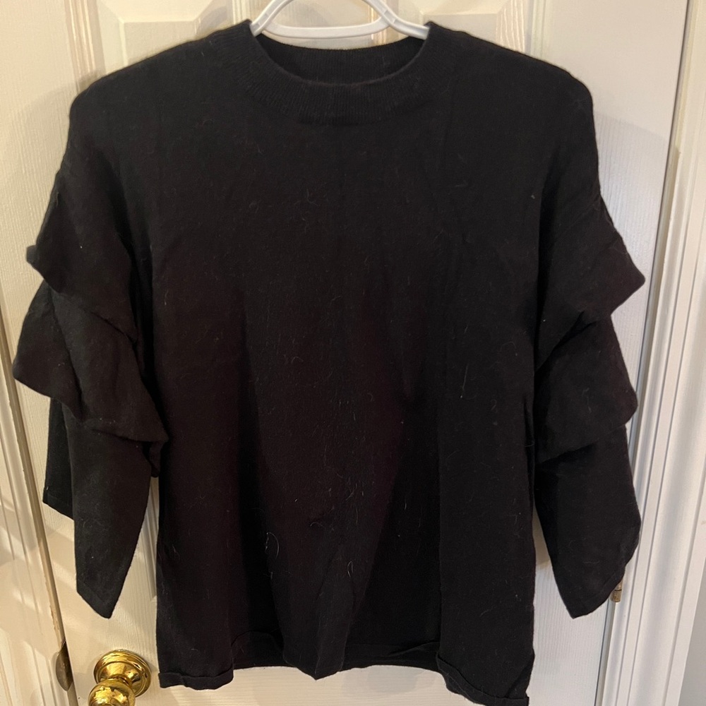 Ruffle sleeve sweater